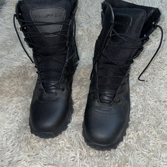 Propper Mens 13W Boots Black Lace up Zip side - Picture 3 of 13
